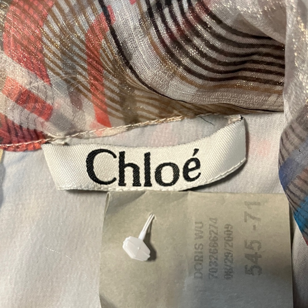 Plaid and Cream Sleeveless Dress by CHLOE sz 4 - Picture 5 of 7